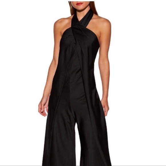 BOSTON PROPER BLACK HALTER WIDE-LEG JUMPSUIT XS NWT - Picture 3 of 8